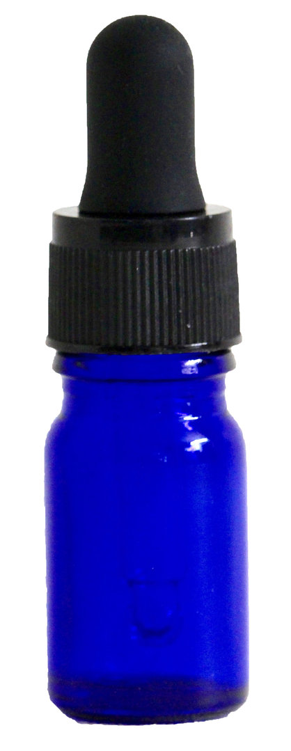 Donkerblauw glazen pipetflesje - 5 ml - inclusief zwart pipet