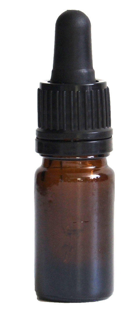 Amber (bruinglas) glazen pipetflesje - 5 ml - inclusief zwart pipet