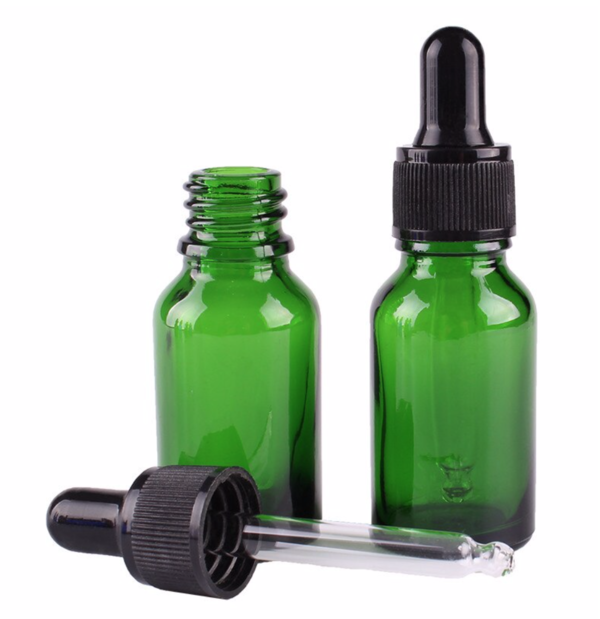 Groen pipetflesje - 15 ml - inclusief zwart pipet