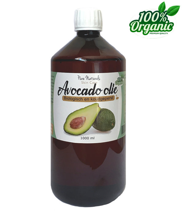 Pure Naturals - Biologische avocado olie - 1000 ml - koudgeperst - BIO