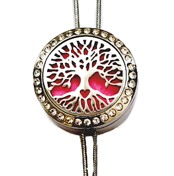 Tree of Life Geur Ketting |met Medaillon | in hoogte verstelbaar + 8 Geurpads | zilver kleur