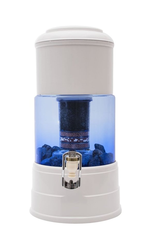 Aqualine 5 glas - alkalisch - 5 liter opslagbak (glas) + 2 liter opvulbak (plastic)